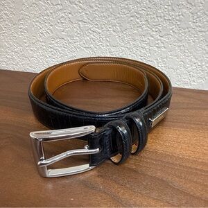 Polo Ralph Lauren Men’s Belt Black Italian Embossed Alligator Leather  Sz 36 90